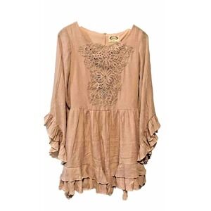 Joyfolie Mia Joy Girls M Calyssa Layered Asymmetrical Dress Pink Rose Smoke NWT